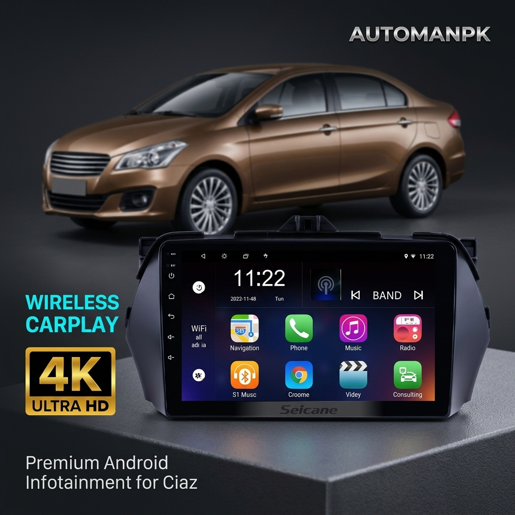 Suzuki Ciaz 9-Inch Android Car Panel – GPS, Bluetooth, WiFi & FM Radio