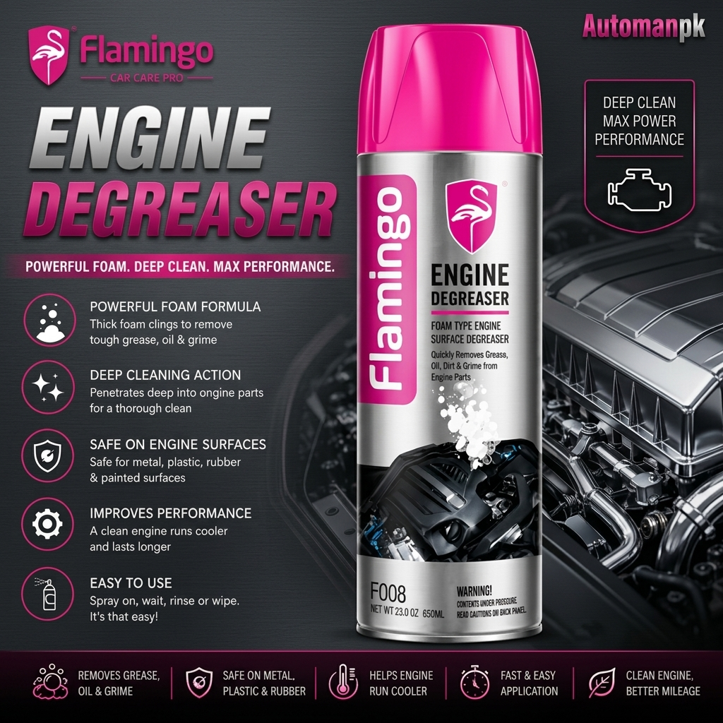 Flamingo Engine Degreaser 650ml | Premium Car Engine Cleaner | Made in China | AutoManPK Pakistan