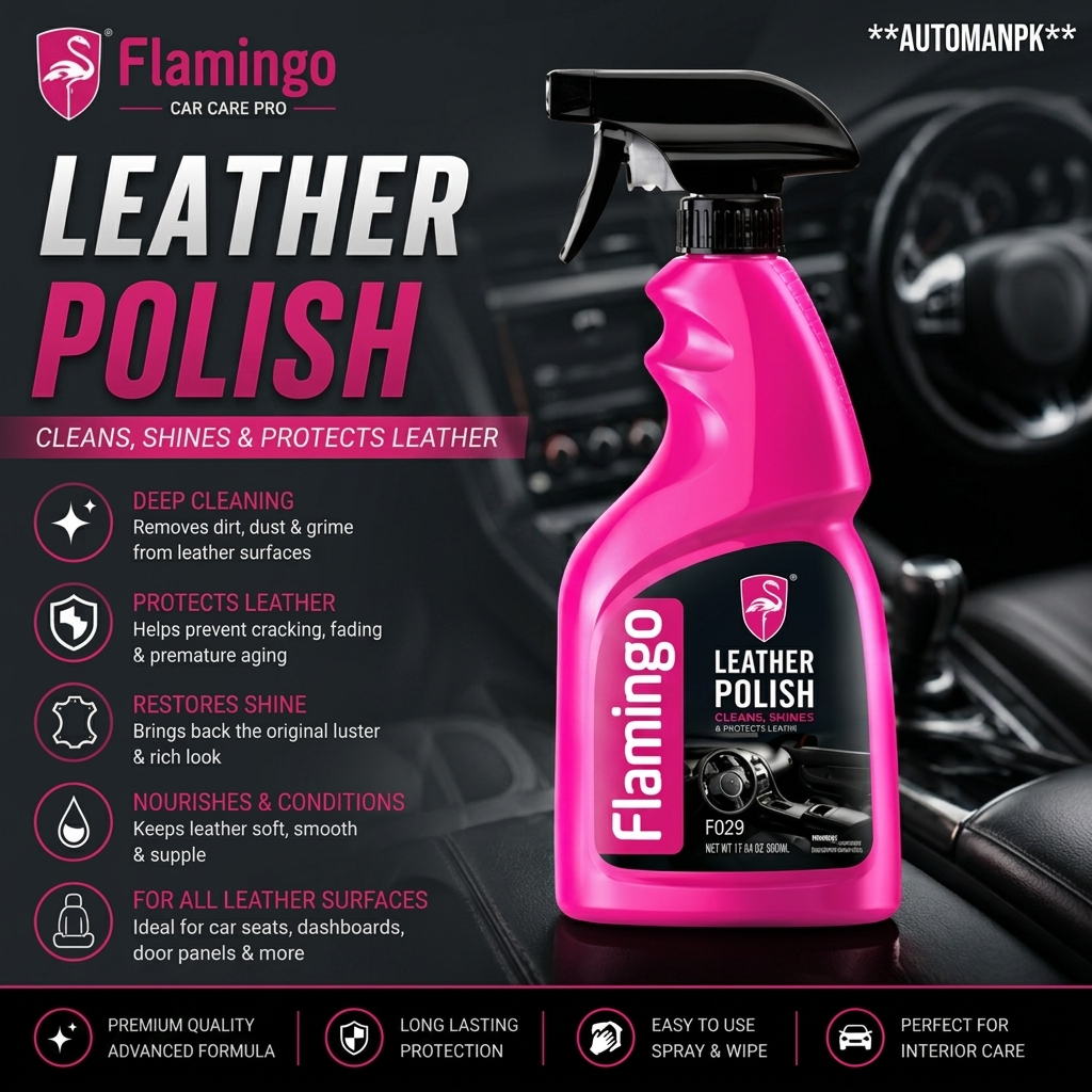Flamingo Leather Polish 500ml | Premium Leather Care in Pakistan – AutoManPK