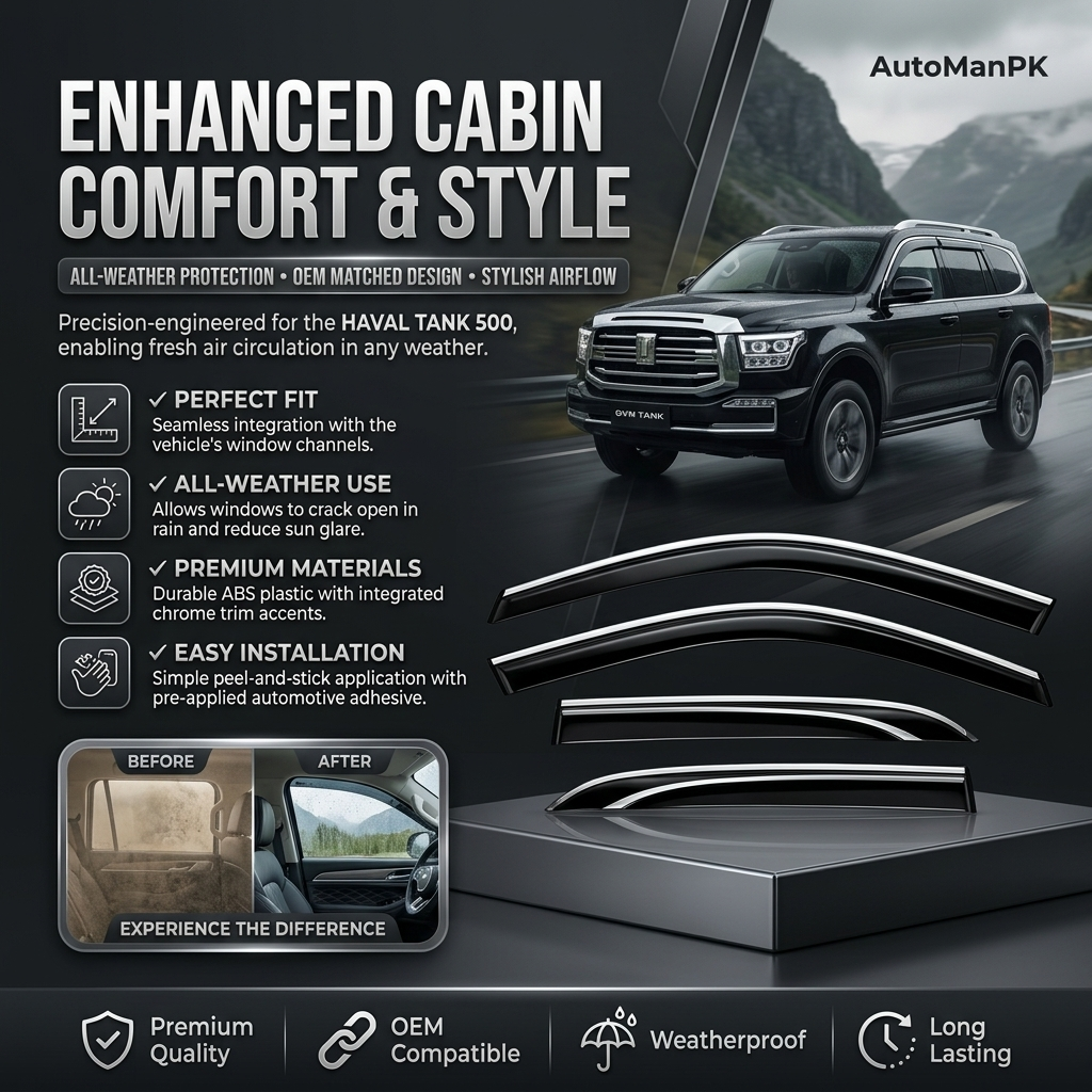 Haval Tank 500 Air Visors (Air Press) – TXR Window Deflectors All Doors