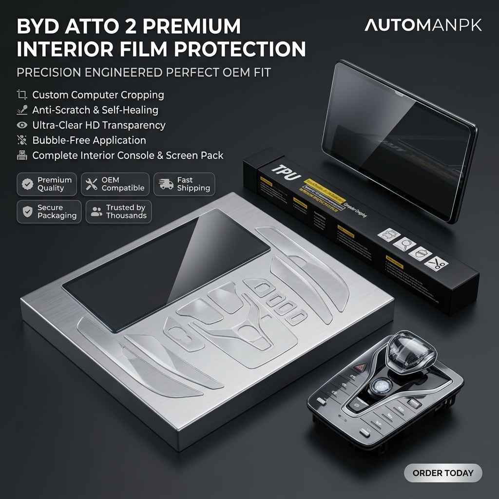 BYD Atto 2 Premium TPU Interior Film Protection – Complete Console & Screen Pack