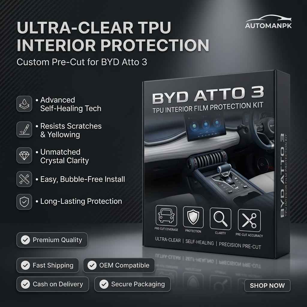 BYD Atto 3 Premium TPU Interior Film Protection – Complete Console & Screen Pack