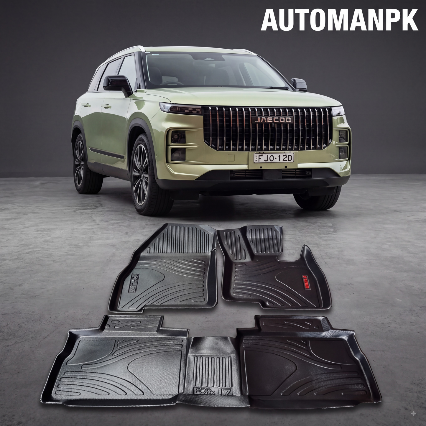 Jaecoo J7 3D TPE Floor Mats – Custom Fit Waterproof Car Mats (3-Piece Set)