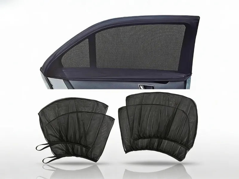 Car Door Sun Shade Mesh Blinds – Universal 4 Pcs Set | UV Defense & Heat Block | AutoManPK