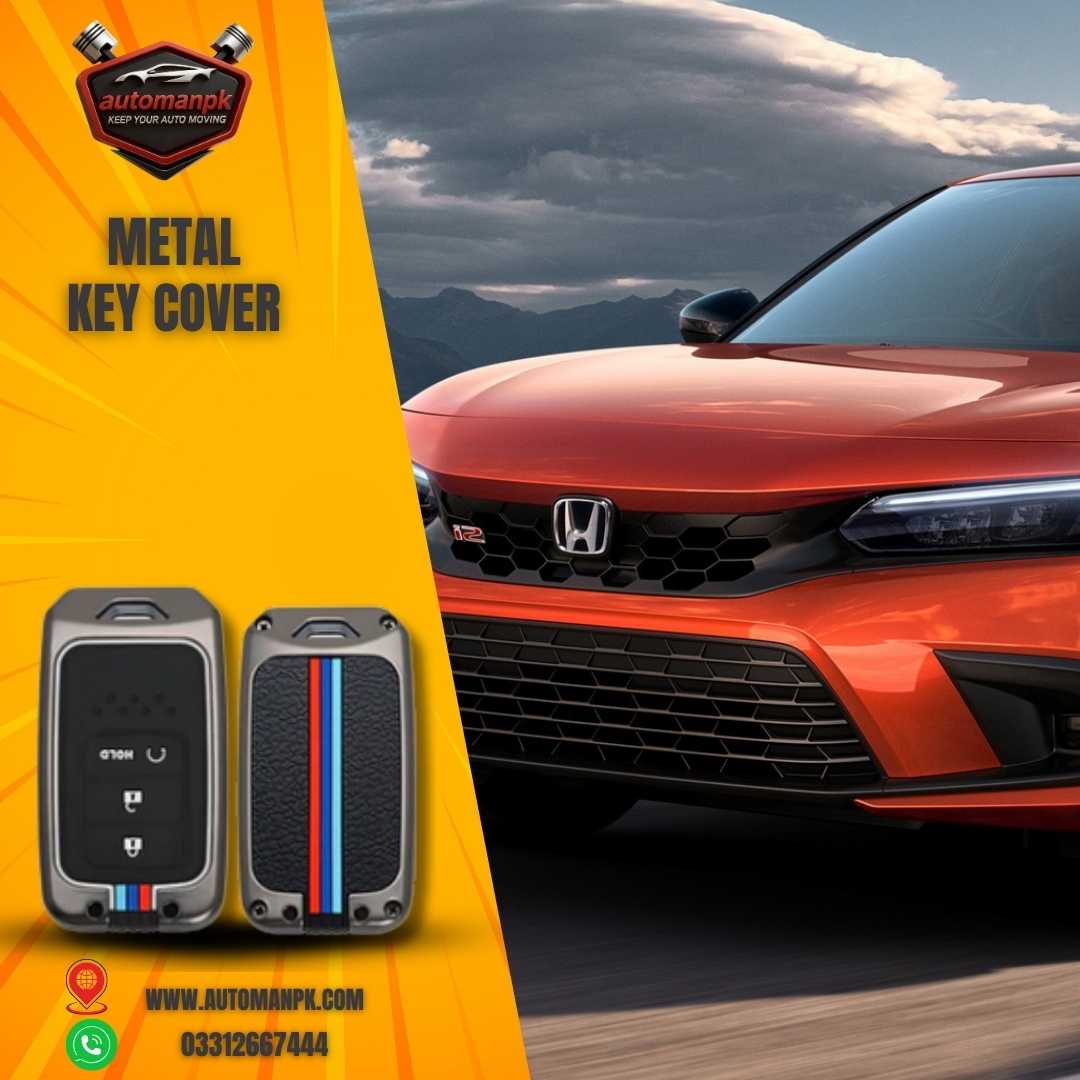 Honda Civic 2023 Metal Key Cover & Key Chain 2-in-1 | AutoManPK – Premium Car Accessories in Islamabad & Rawalpindi