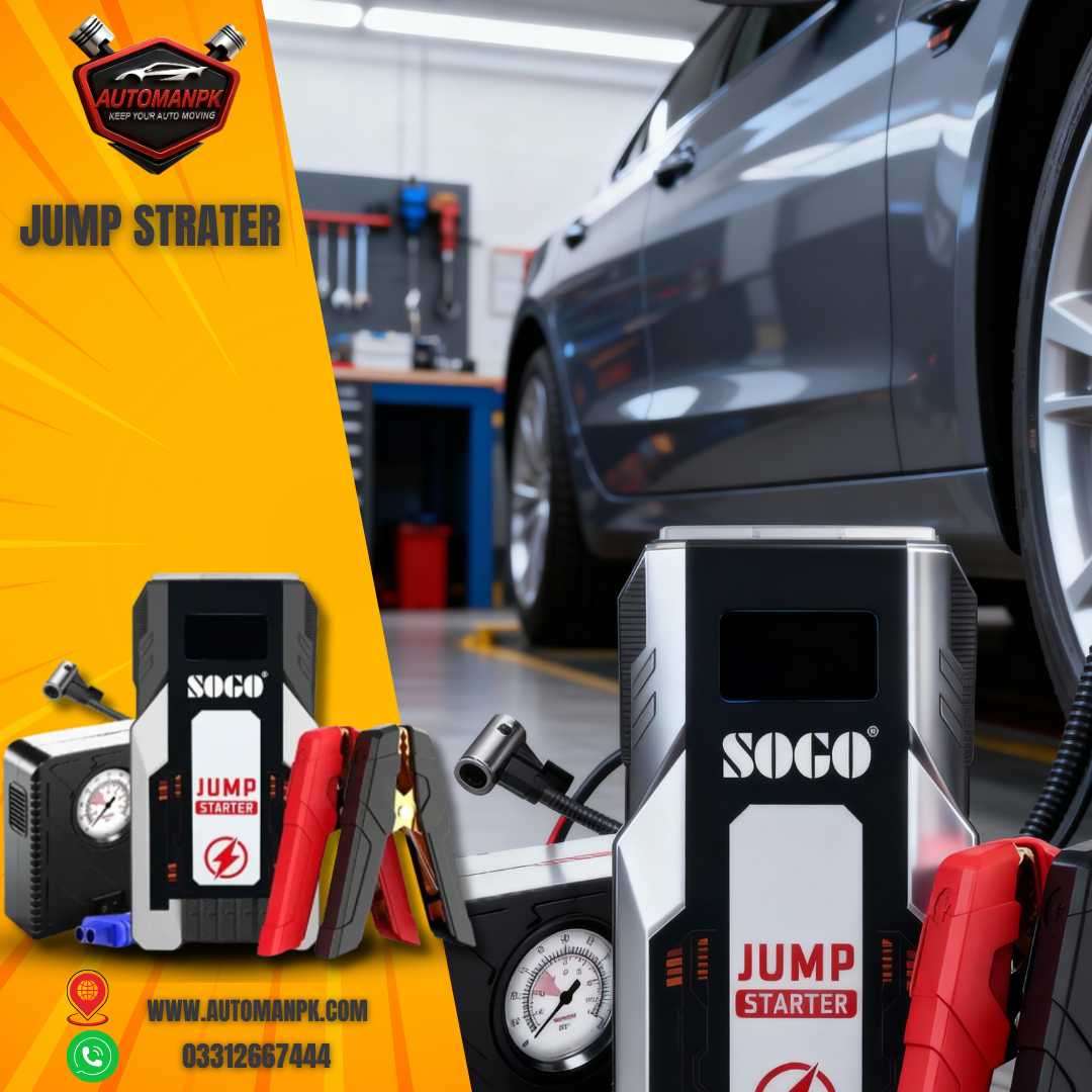 Sogo Car Jump Starter with Mini Air Compressor for 5.0L Engine in Pakistan – AutoManPK