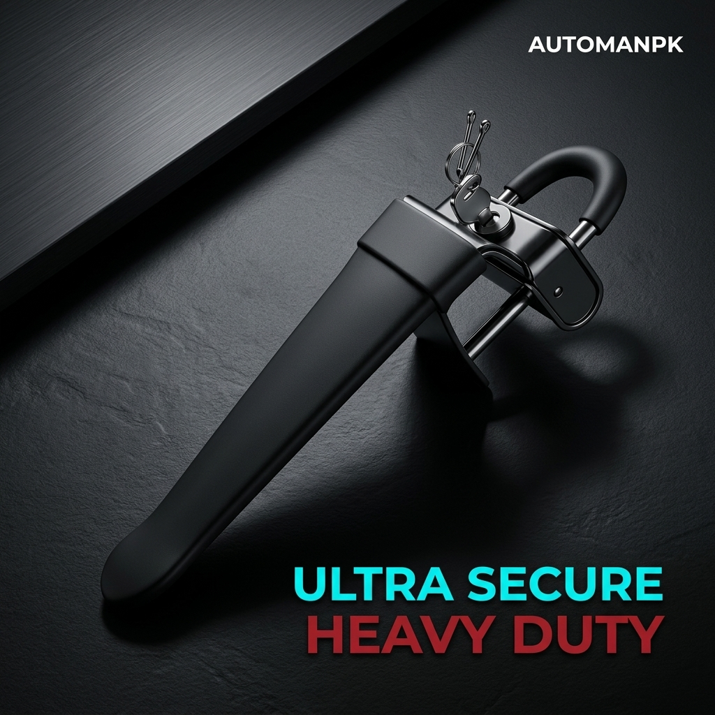 Car Steering Leather Lock | Anti-Theft Steering Wheel Lock for Cars in Pakistan