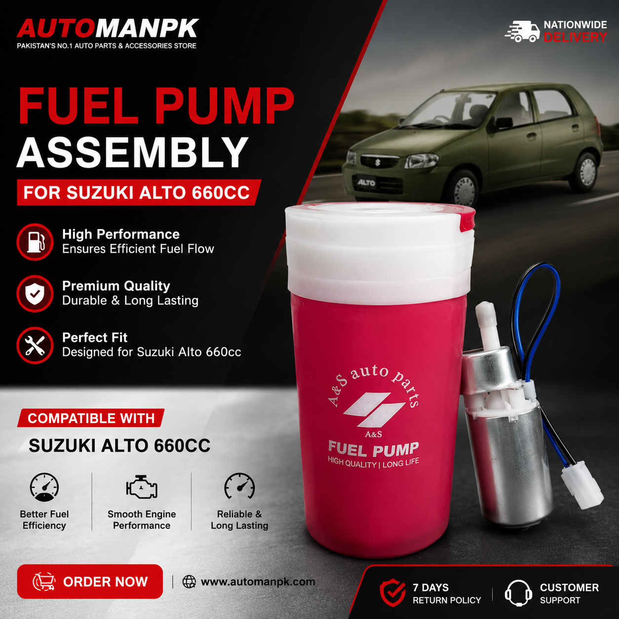 Suzuki Alto 2000-2012 Fuel Pump – A&S | 1000cc | OEM Quality | Direct Replacement