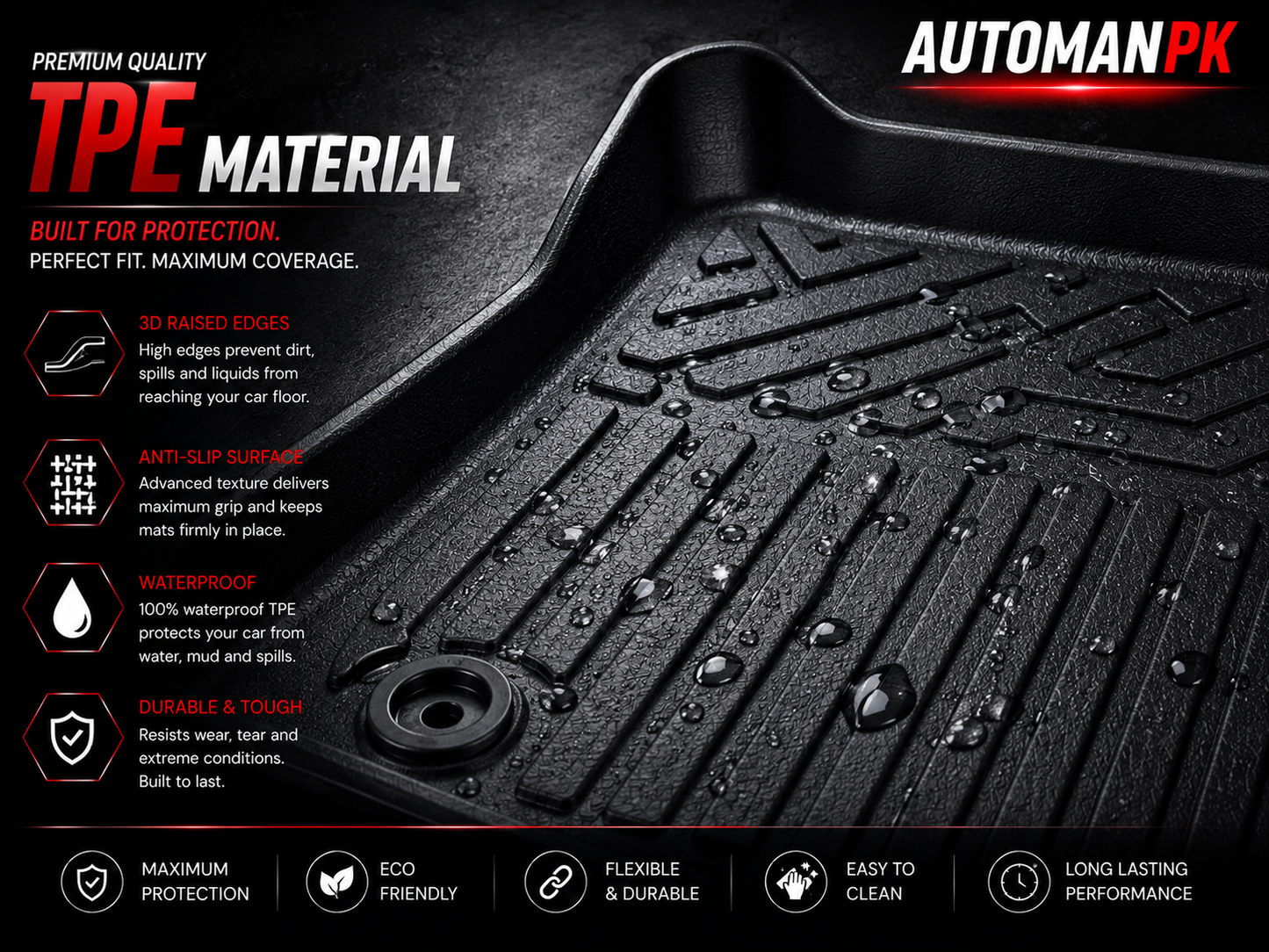 Toyota Corolla Cross TPE Floor Liners – Custom Fit – Precision-Fit – All-Weather Protection – Full Set