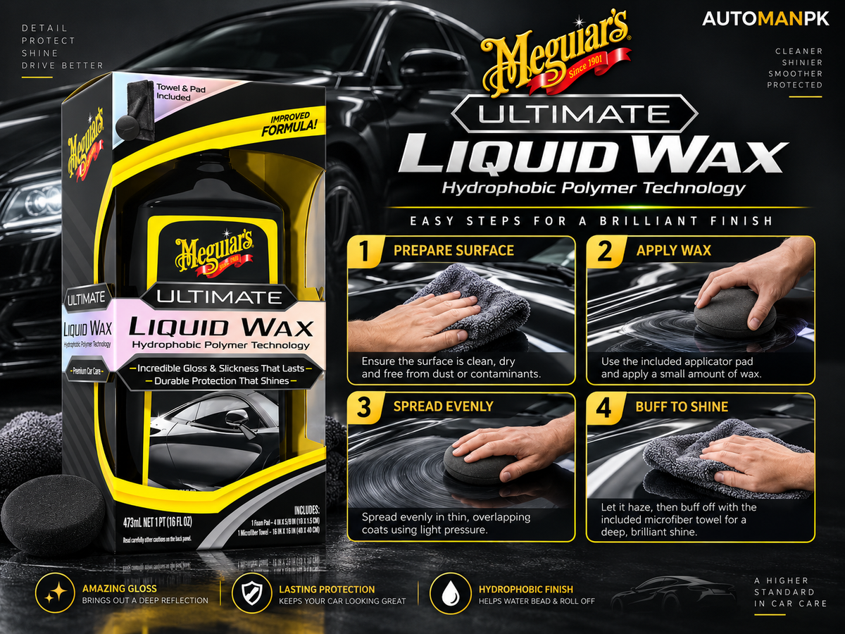 Meguiar’s Ultimate Liquid Wax G18216 473ml | Long-Lasting Shine & Paint Protection