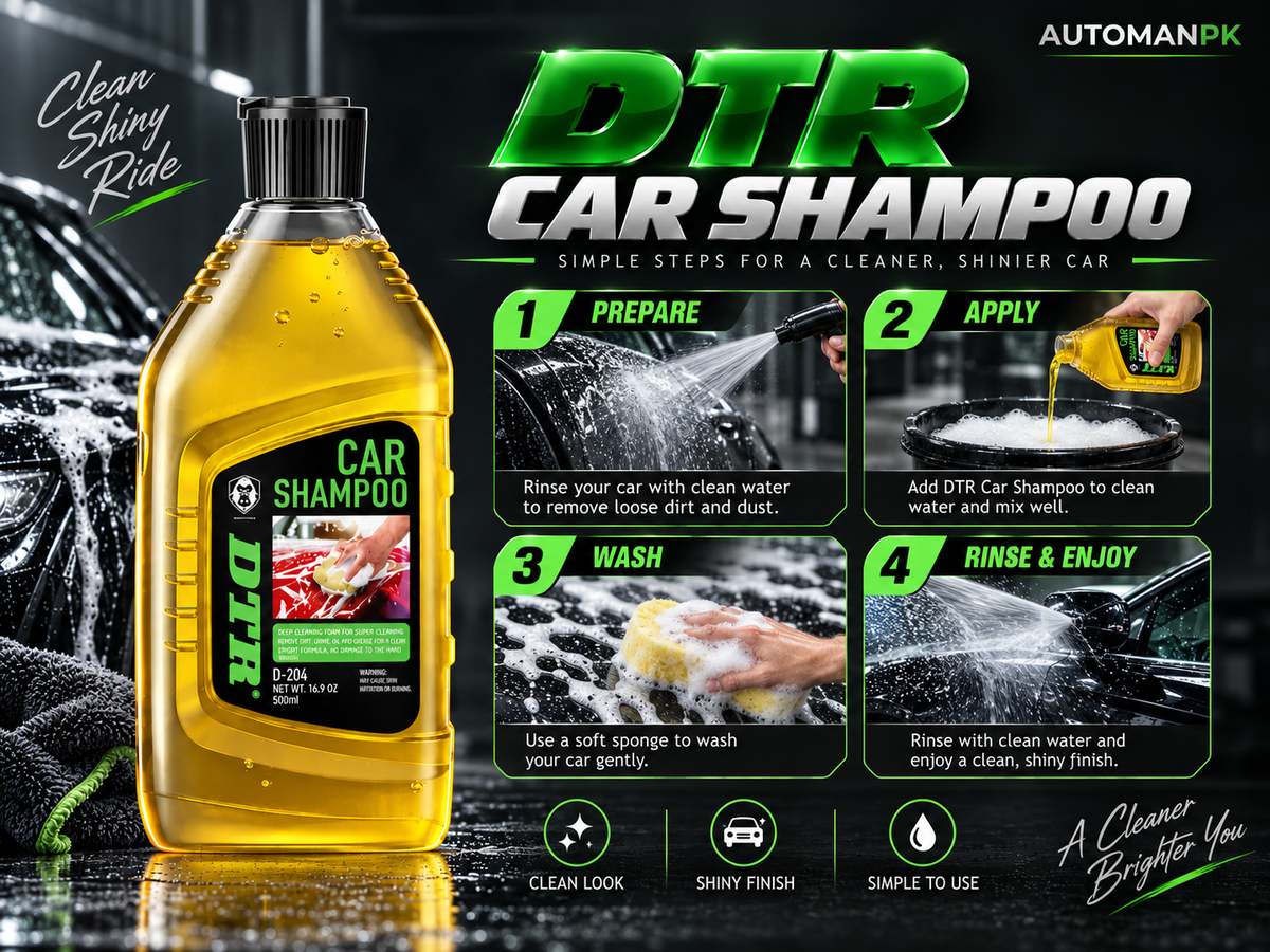 DTR Car Shampoo 1 Liter & 500ml | Premium Car Exterior Cleaner & Wash Solution