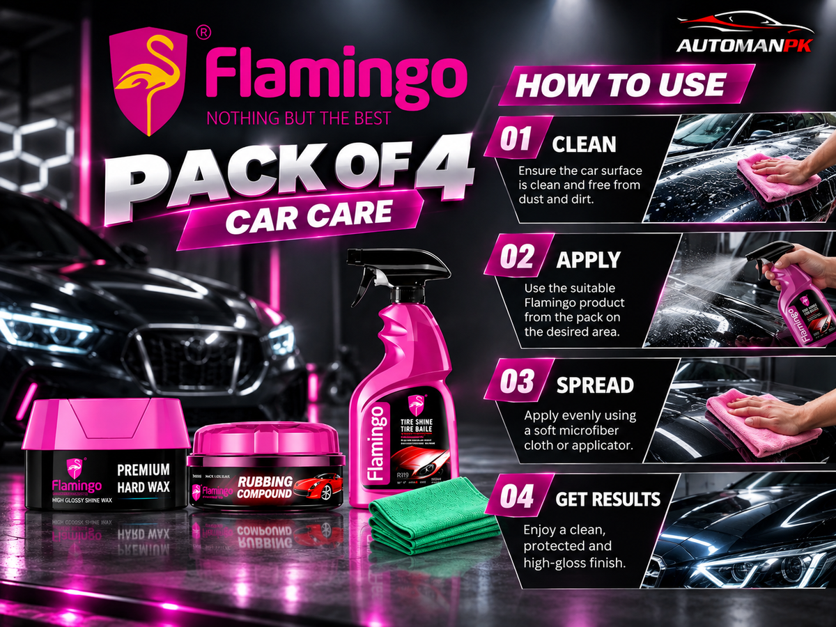 Flamingo Premium Car Care Kit Pack of 4 car paint care application