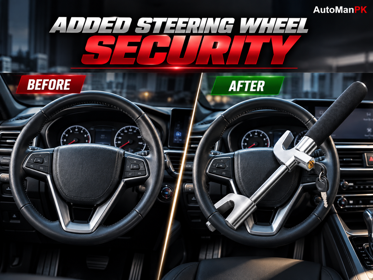 Car Steering Lock Security Demonstration – Heavy Duty Steering Lock | AutoManPK