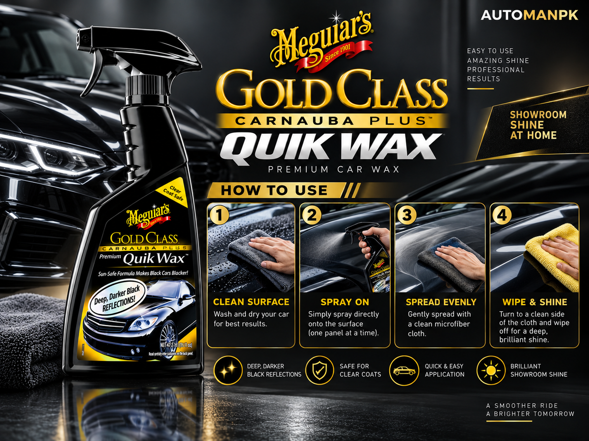 Meguiar’s Gold Class Quik Wax G7716 473ml | Instant Car Shine & Paint Protection