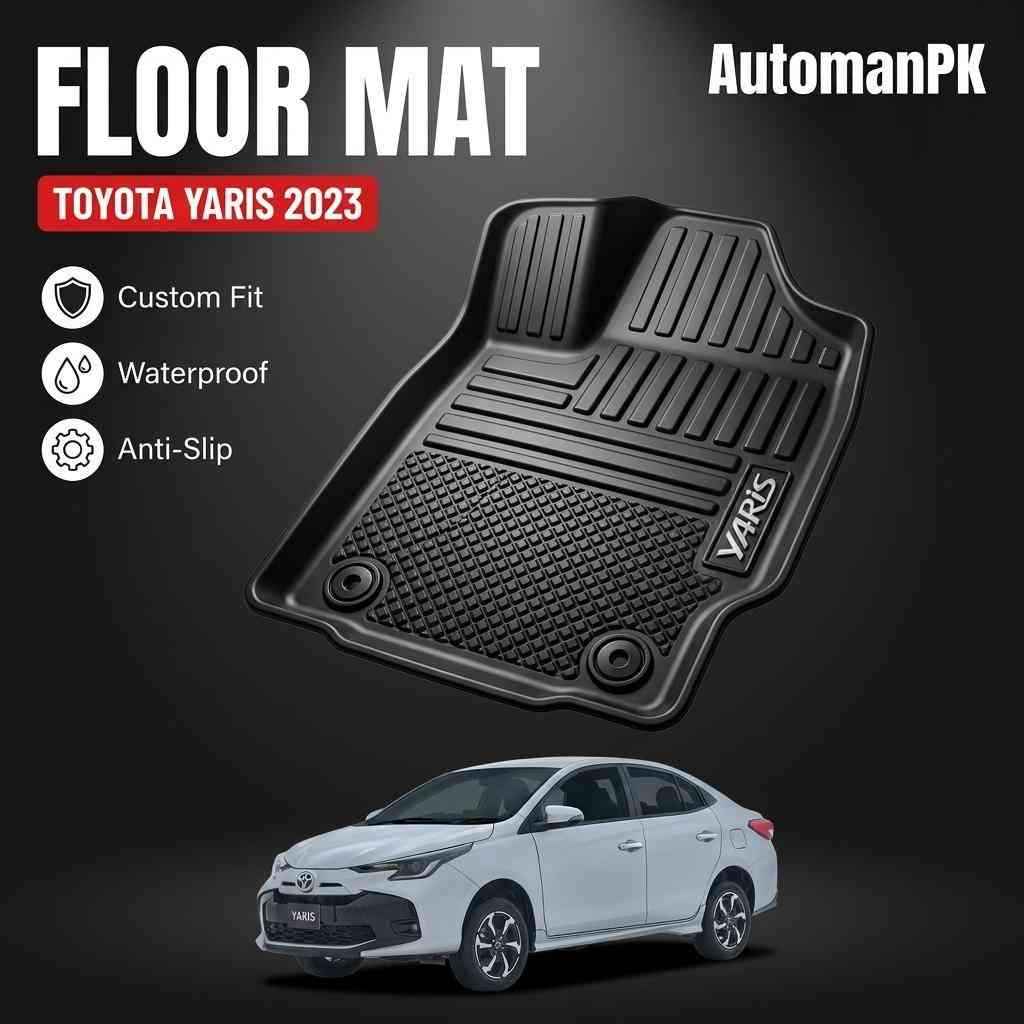 Toyota Yaris 2020-2026 TPE Floor Mats – Custom Fit – Waterproof – Anti-Slip – Full Set