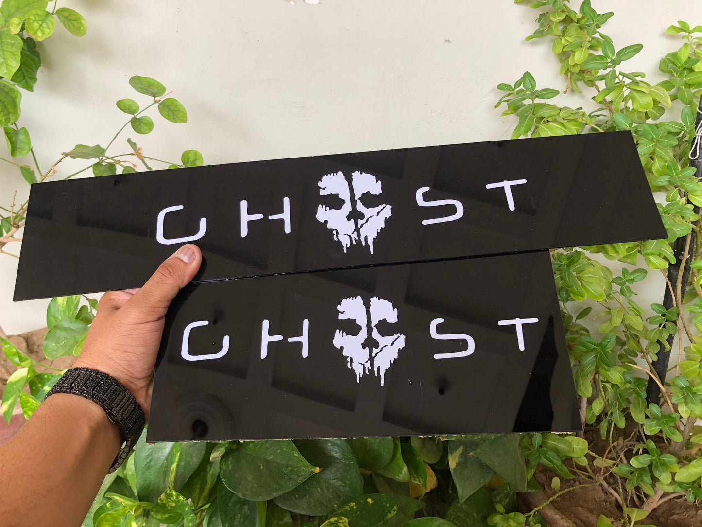 Acrylic Name Plate Ghost for Car – Custom LED Illuminated | AutoManPK