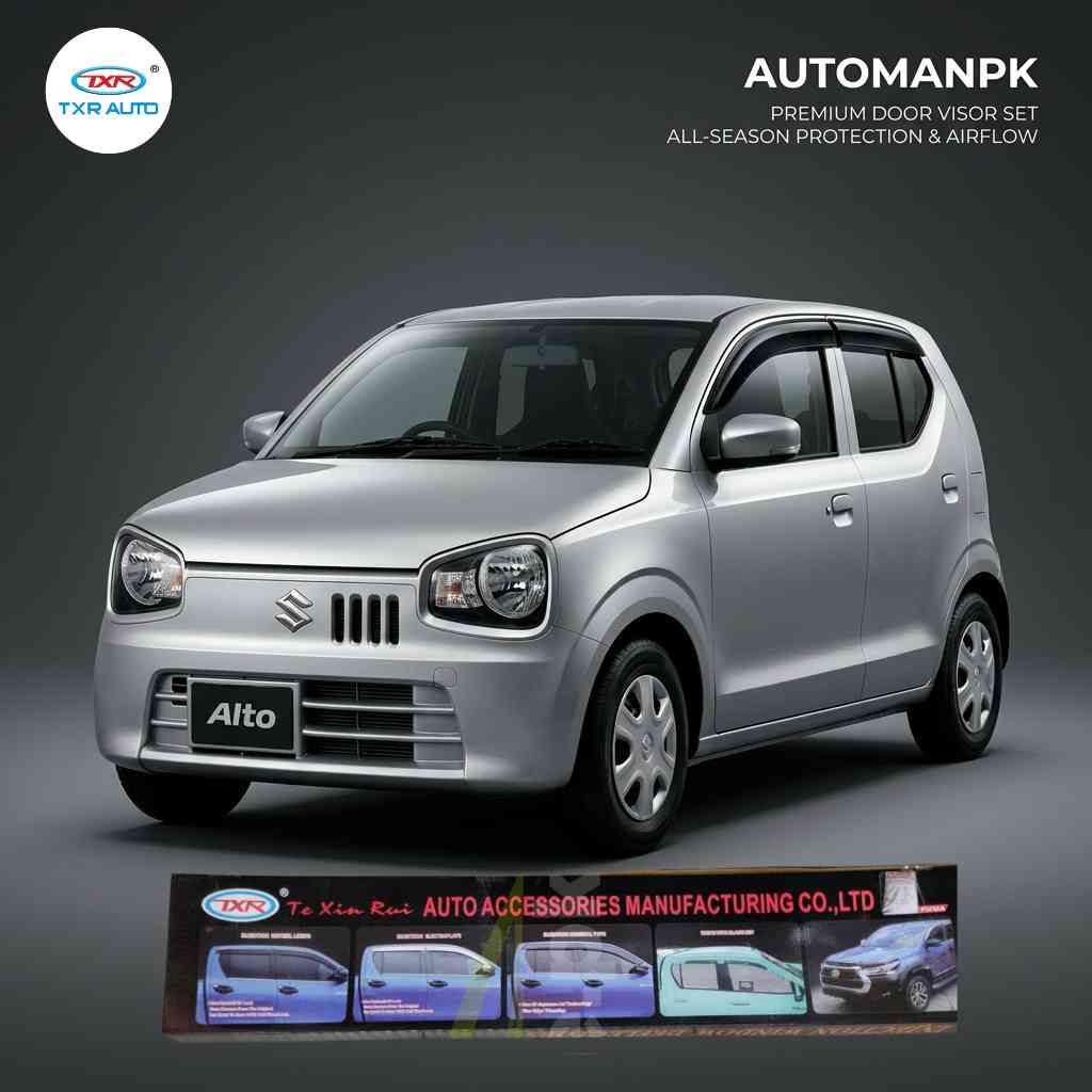 Suzuki Alto 660cc TXR Premium Door Visor Set – Air Visor – Wind Deflectors – All-Season Protection – 4 Pcs