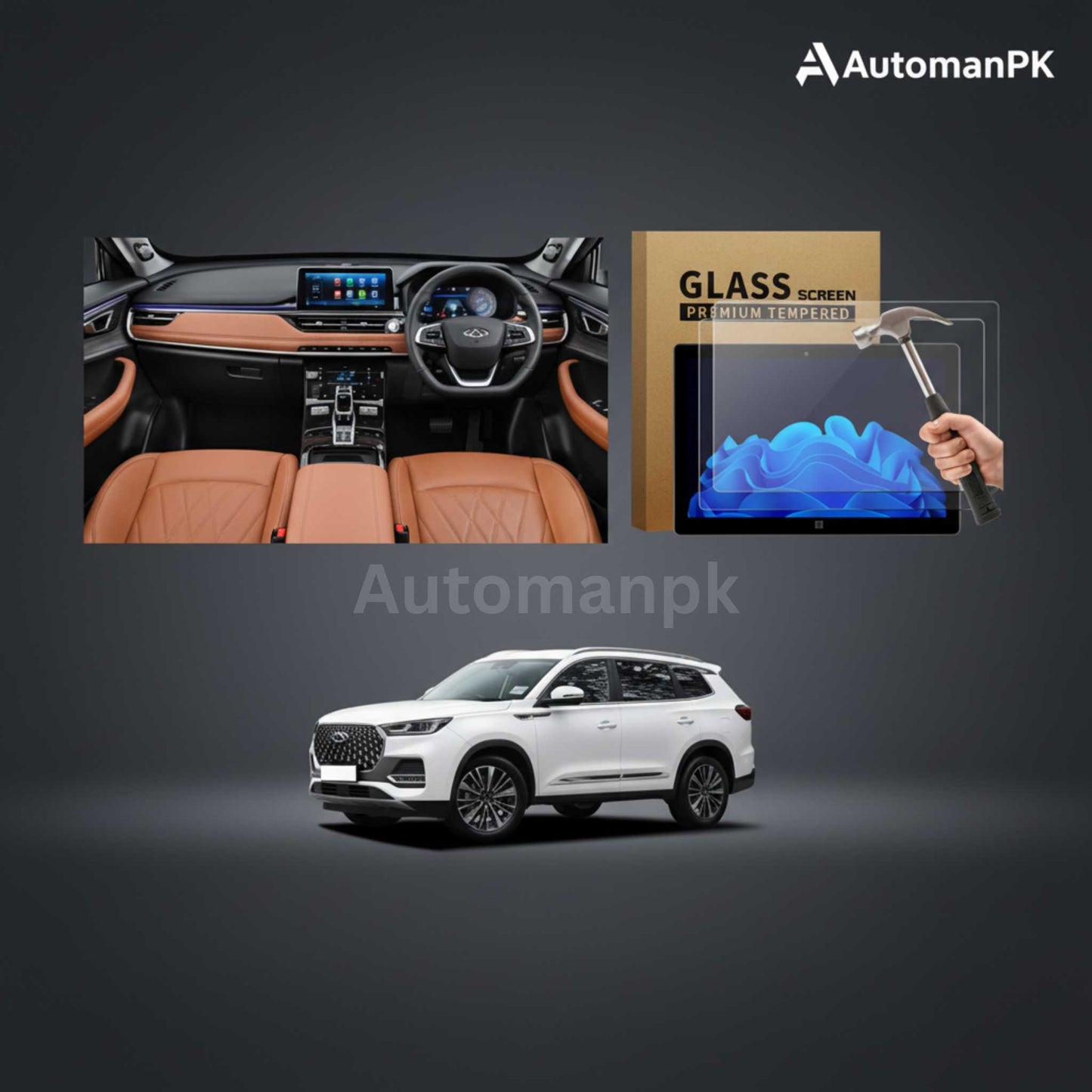Chery Tiggo 8 Infotainment Screen Tempered Glass Protector – Premium Screen Guard