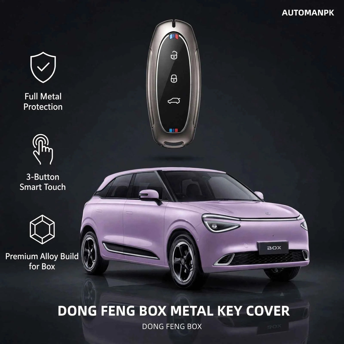 Dong Feng Box Metal Key Cover – Premium Alloy Protective Case