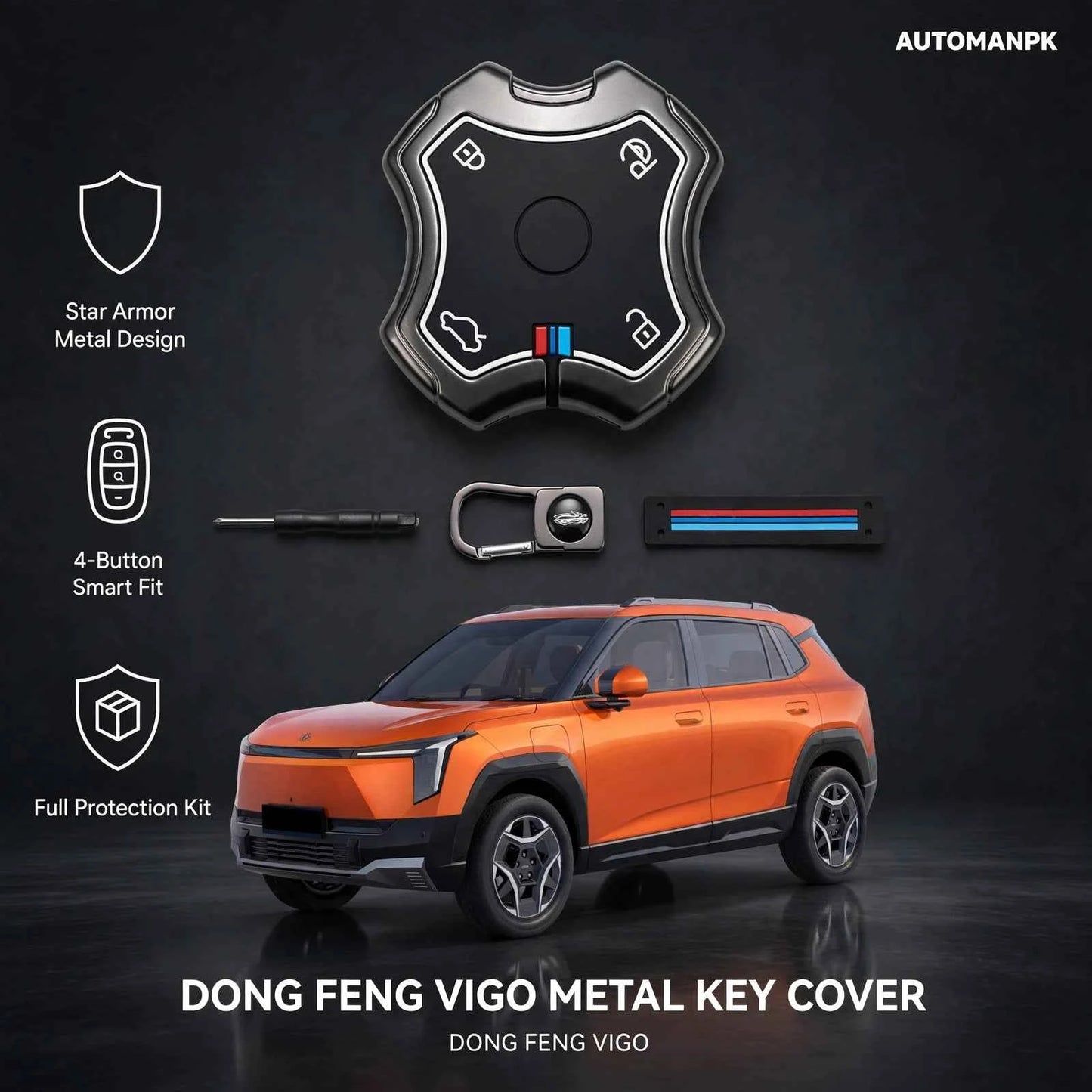 Dong Feng Vigo Metal Key Cover – Premium Protective Case
