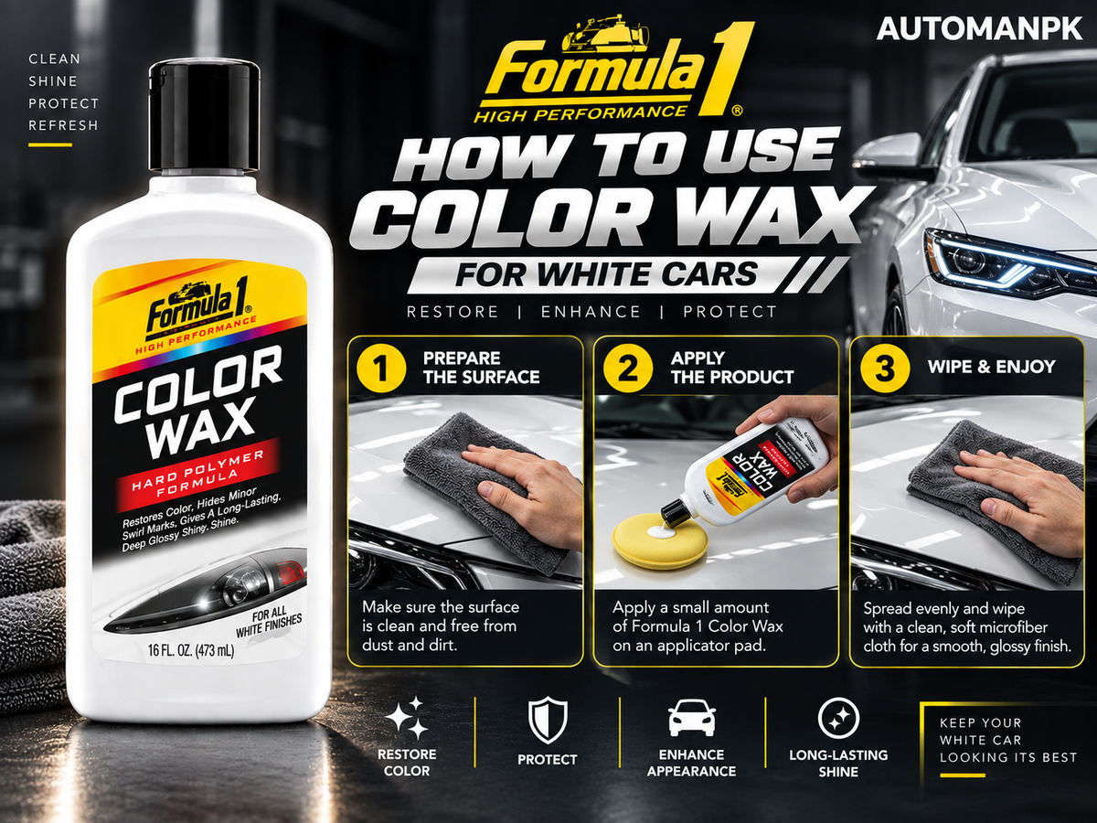 Formula 1 Color Wax for White Cars 473ml car shine and paint care