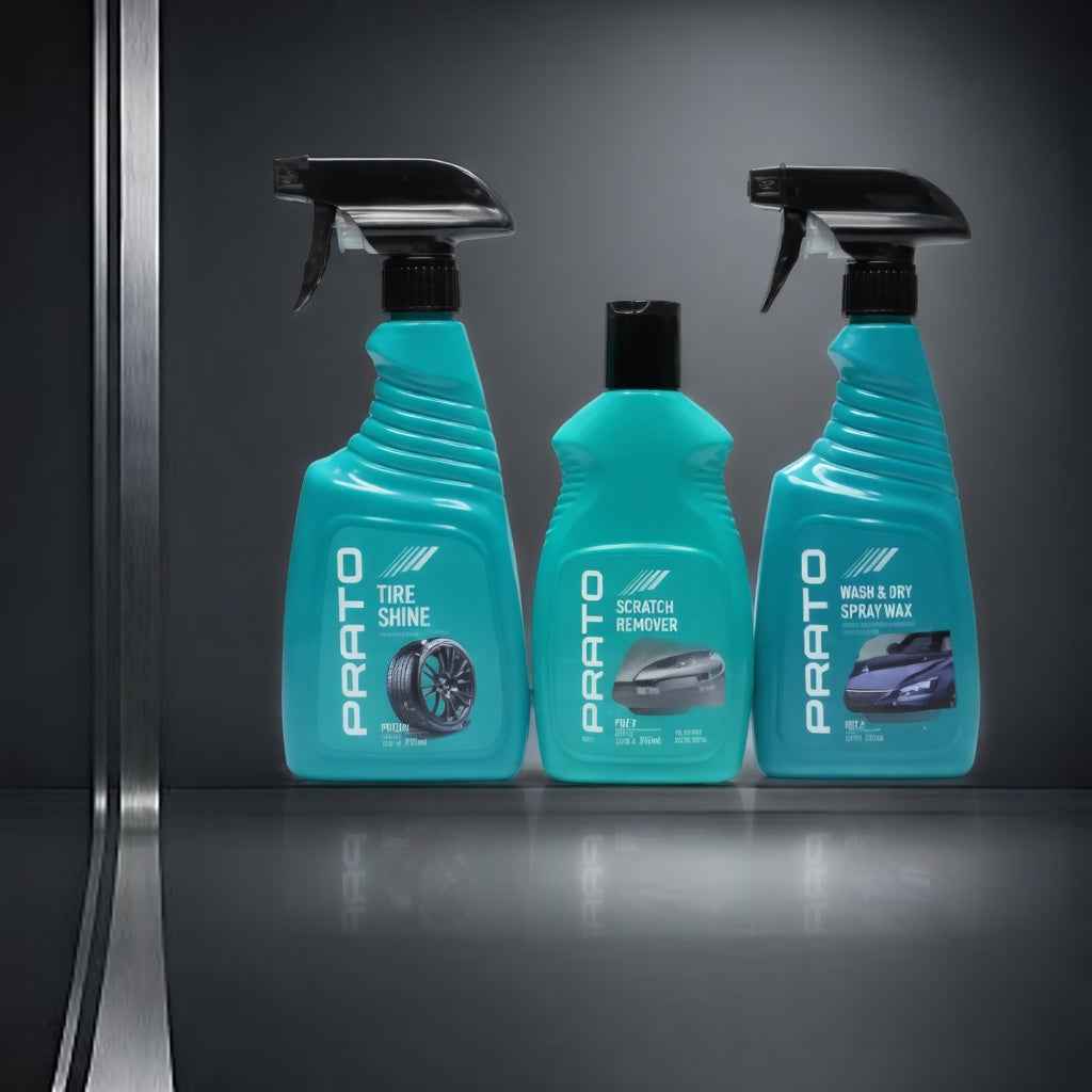 Prato 3-in-1 Exterior Kit – Tire Shine, Scratch Remover & Spray Wax