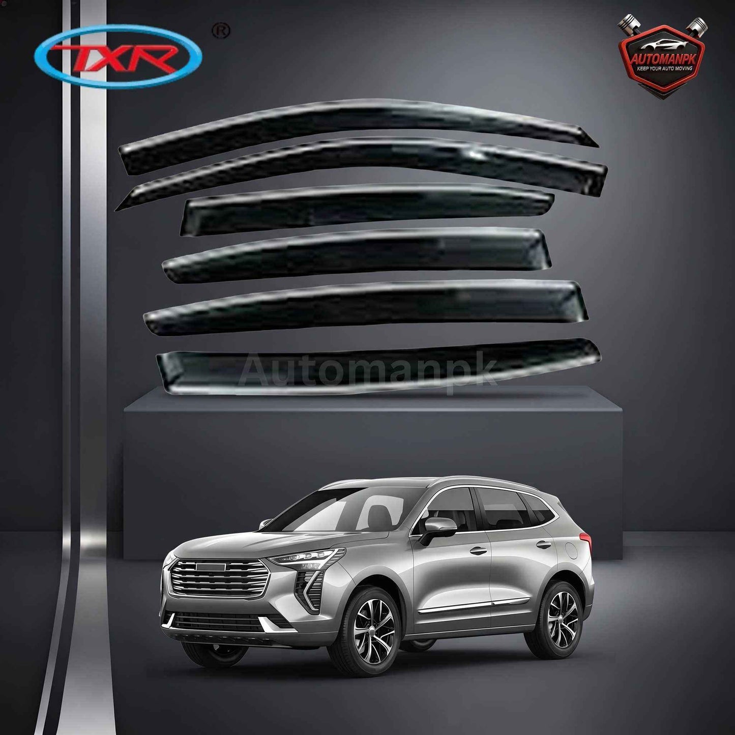 Haval TXR Air Press Sun Visor / Door Visor – Wind Deflector (Set of 6)