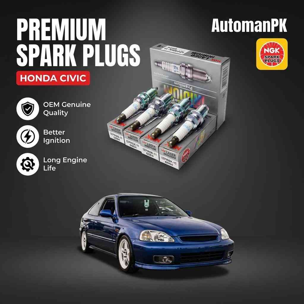 Honda Civic 1996-2000 NGK Laser Iridium Spark Plug IZFR6K11 – 1 PC – OEM Genuine Quality