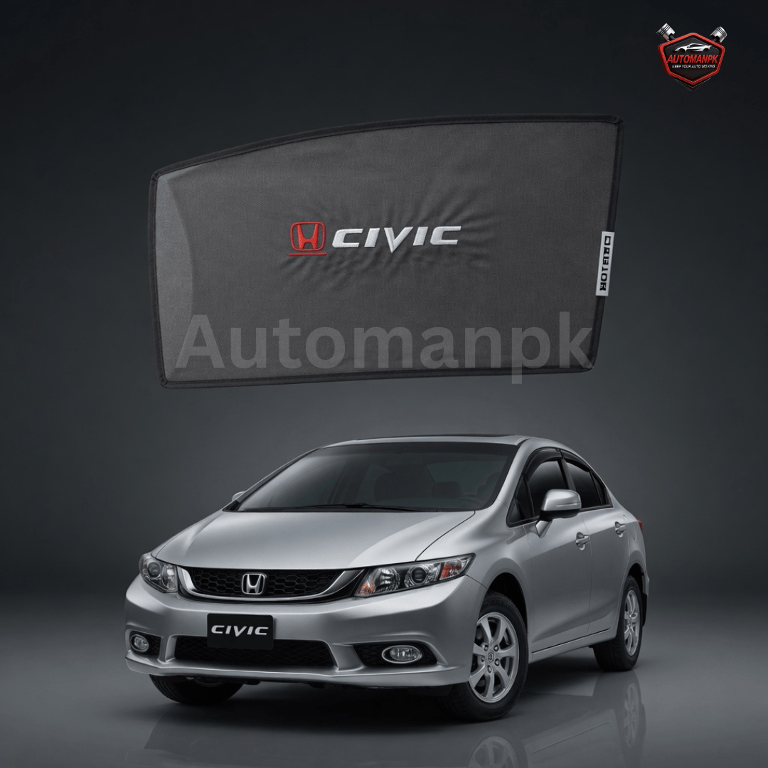 Honda Civic 2011–2015 Sun Shades – Fixed & Flexible (Black)