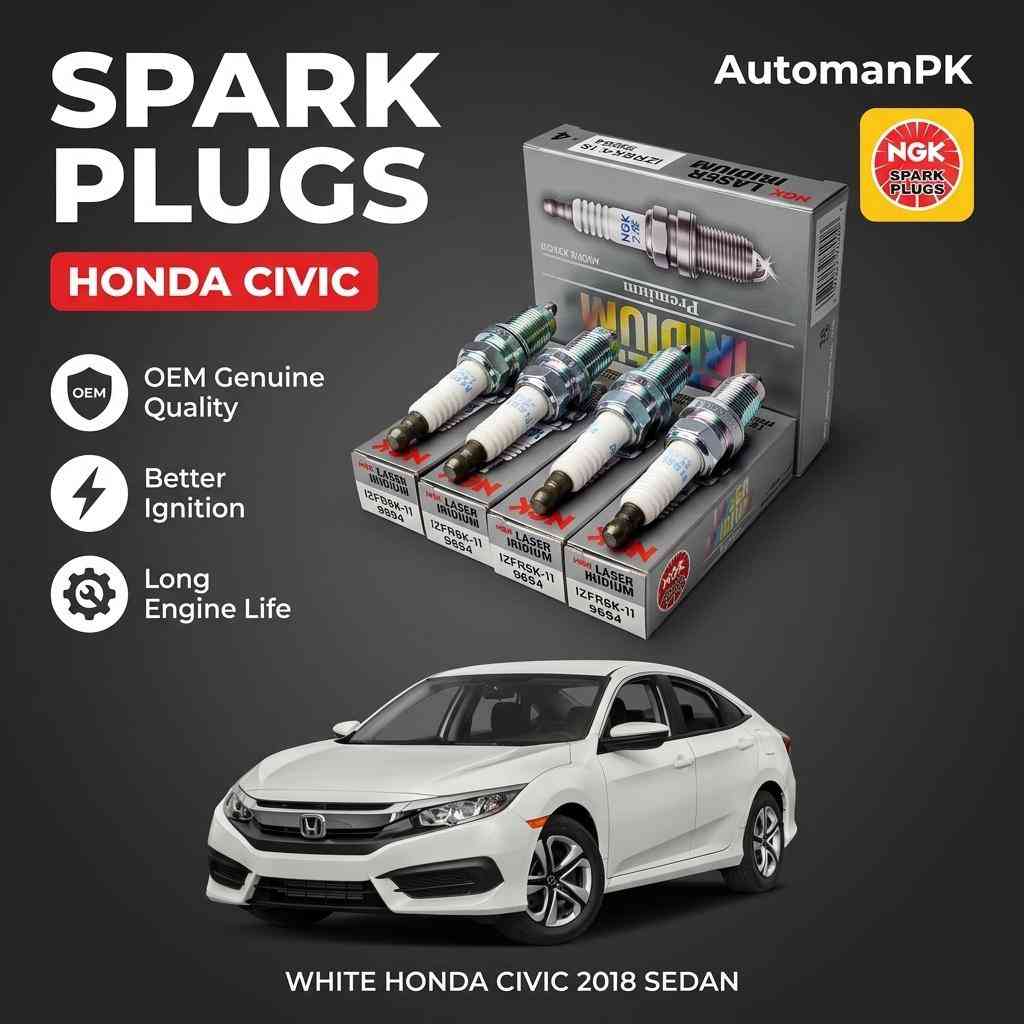 Honda Civic 2017-2021 NGK Laser Iridium Spark Plug ILZKAR8H8S – 1 PC – OEM Genuine Quality