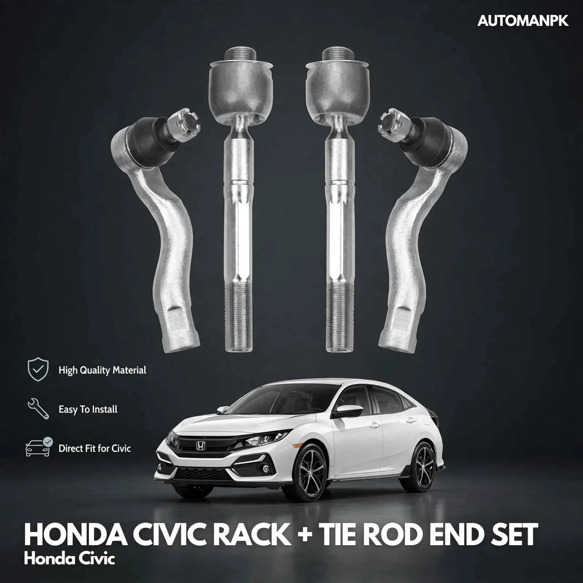 Honda Civic X 2016-2021 Tie Rod + Rack End – A&S Brand | Authorized Dealer