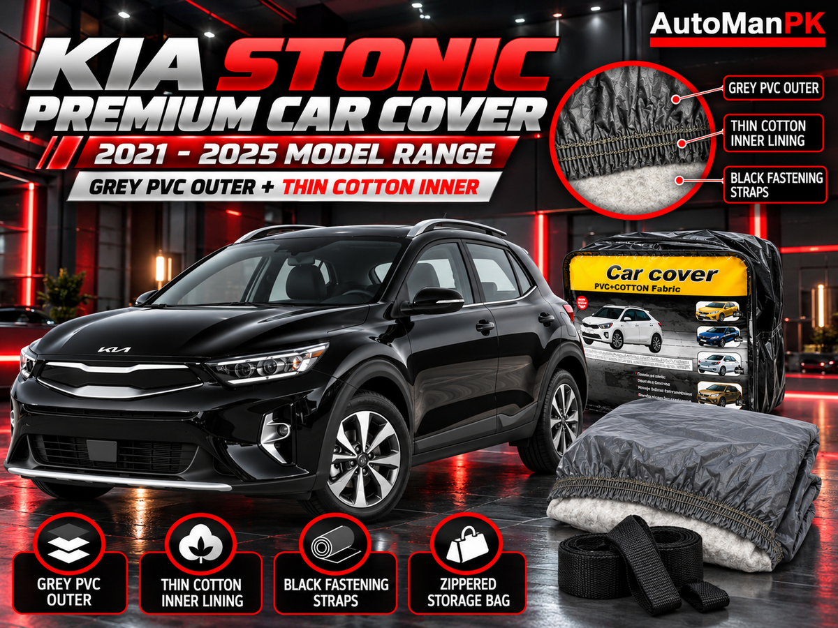 Folded grey PVC and cotton inner car top cover for Kia Stonic 2021–2025