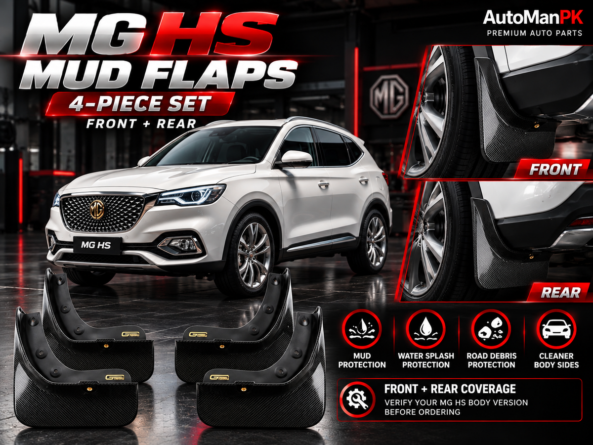 MG HS Mud Flaps 2020–2025 | 4-Piece Set | Front & Rear