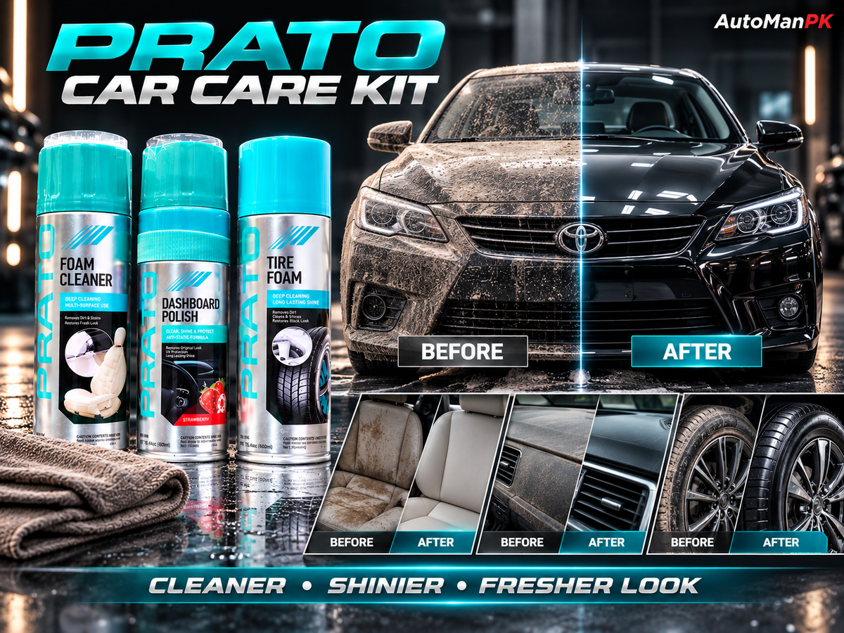 Prato Car Care Bundle Pack of 4 before and after car cleaning results