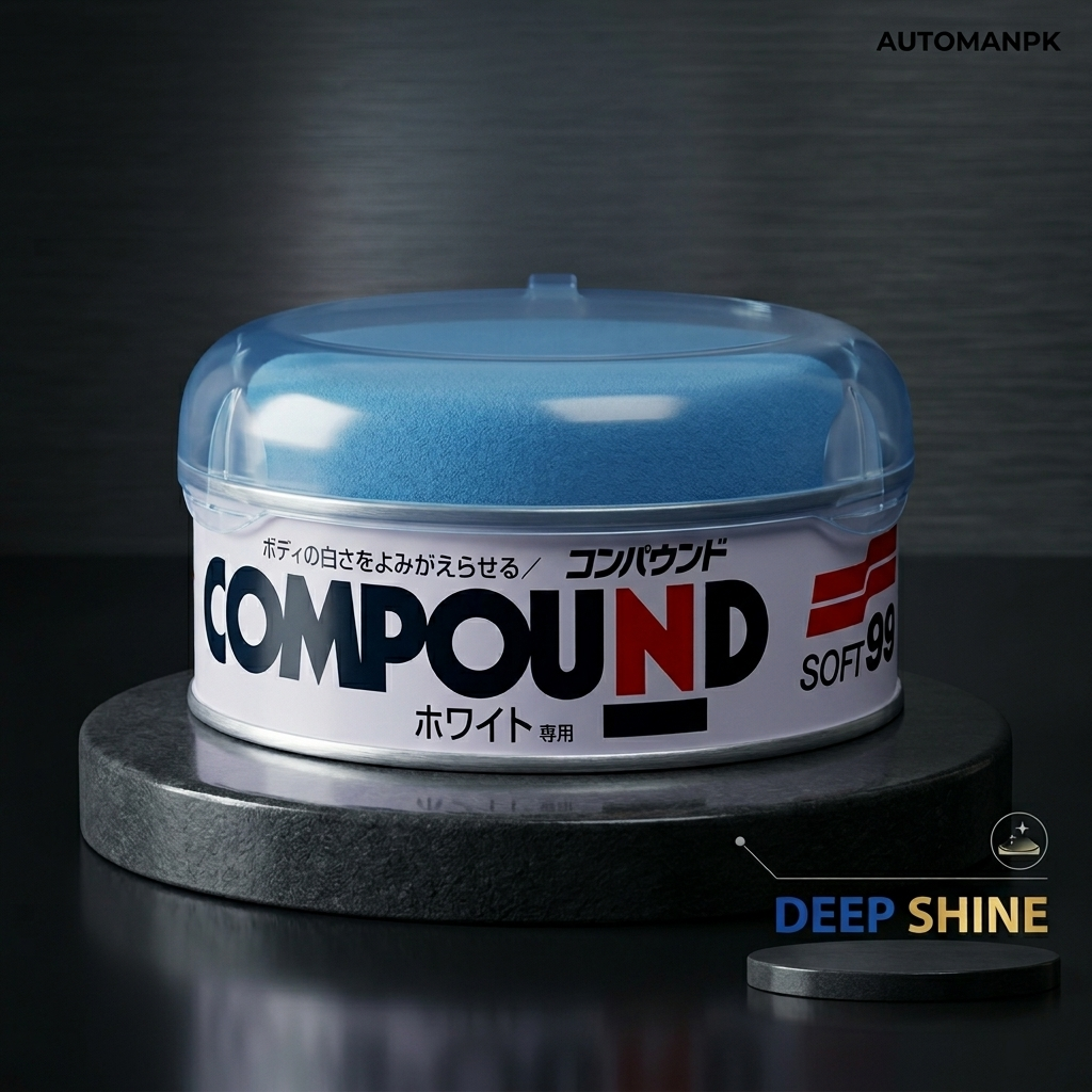 Jar of Compound on a dark background with 'DEEP SHINE' text.