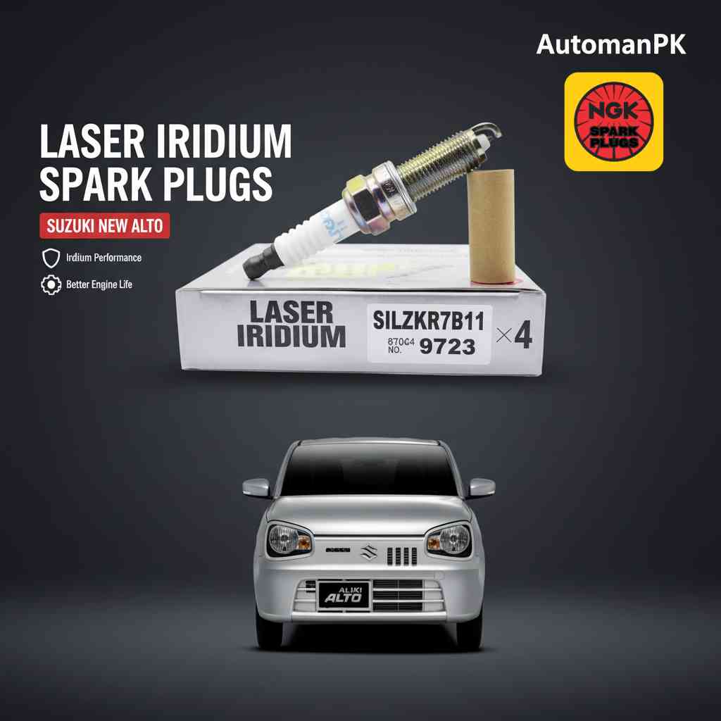 Suzuki New Alto 660cc NGK Laser Iridium Spark Plug SILZKR7B11 – 1 PC – Premium Iridium Performance