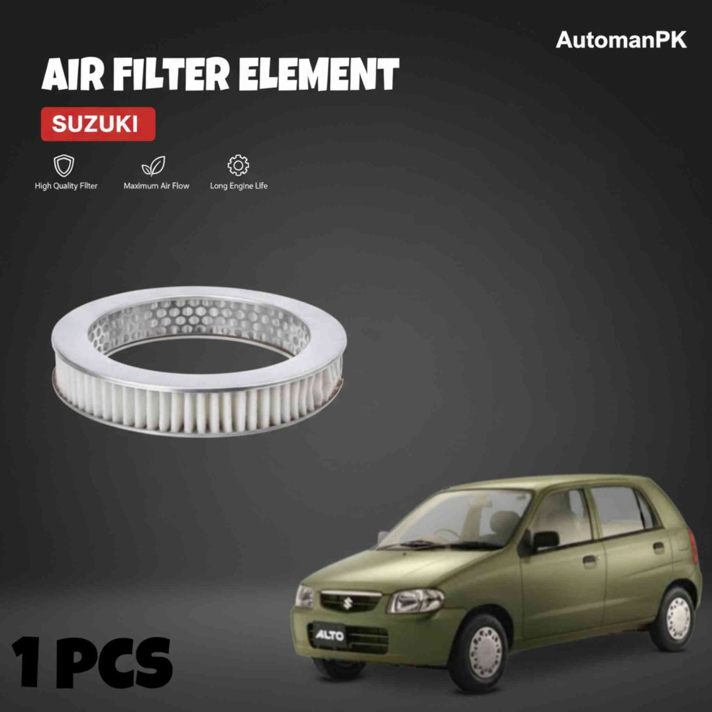 Suzuki Alto 1000cc Air Filter Element – Round Circular Filter – Old Model (China)