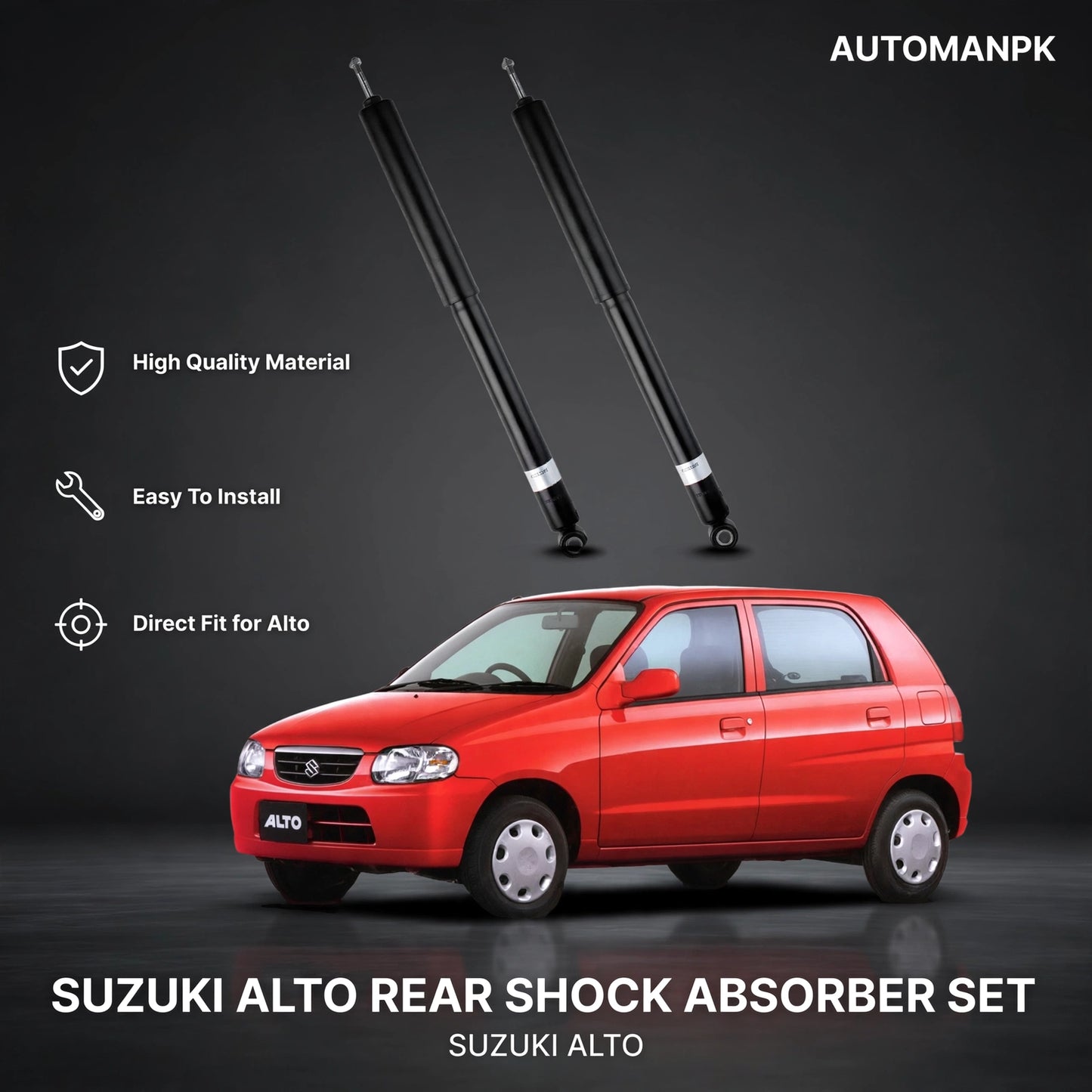 Genuine Agri auto Shock Absorber for Suzuki Alto 1000cc (2000–2012) — Front & Rear