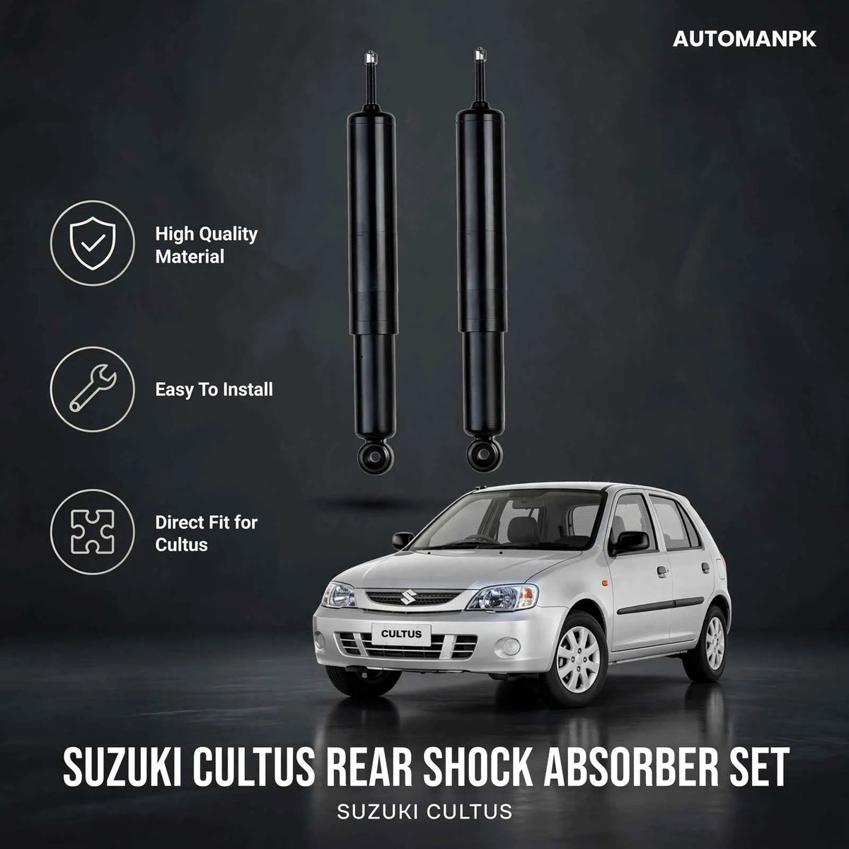 Suzuki Cultus Genuine Agri Front & Rear Shock Absorber (2010–2017)
