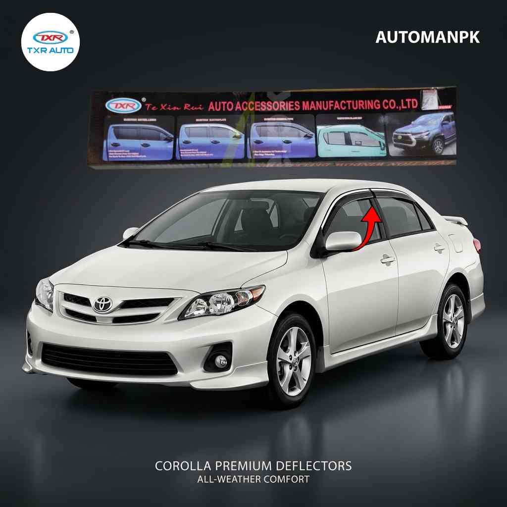 Toyota Corolla 2009-2014 TXR Premium Deflectors – Air Visor – Air Press – All-Weather Comfort – 4 Pcs
