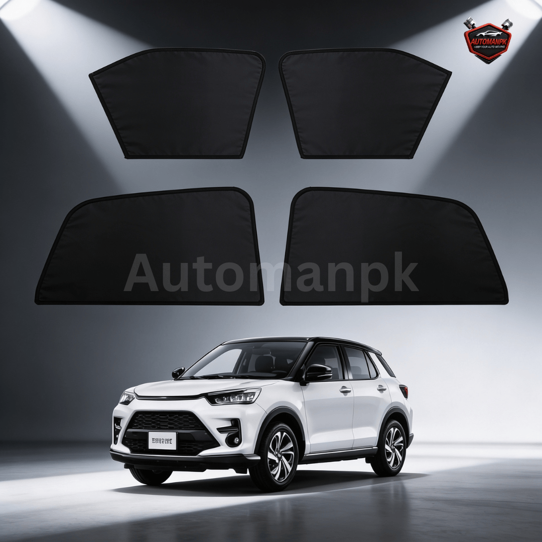 Toyota Raize Window Sun Shades | Fixed & Flexible Car Curtains & Blinds