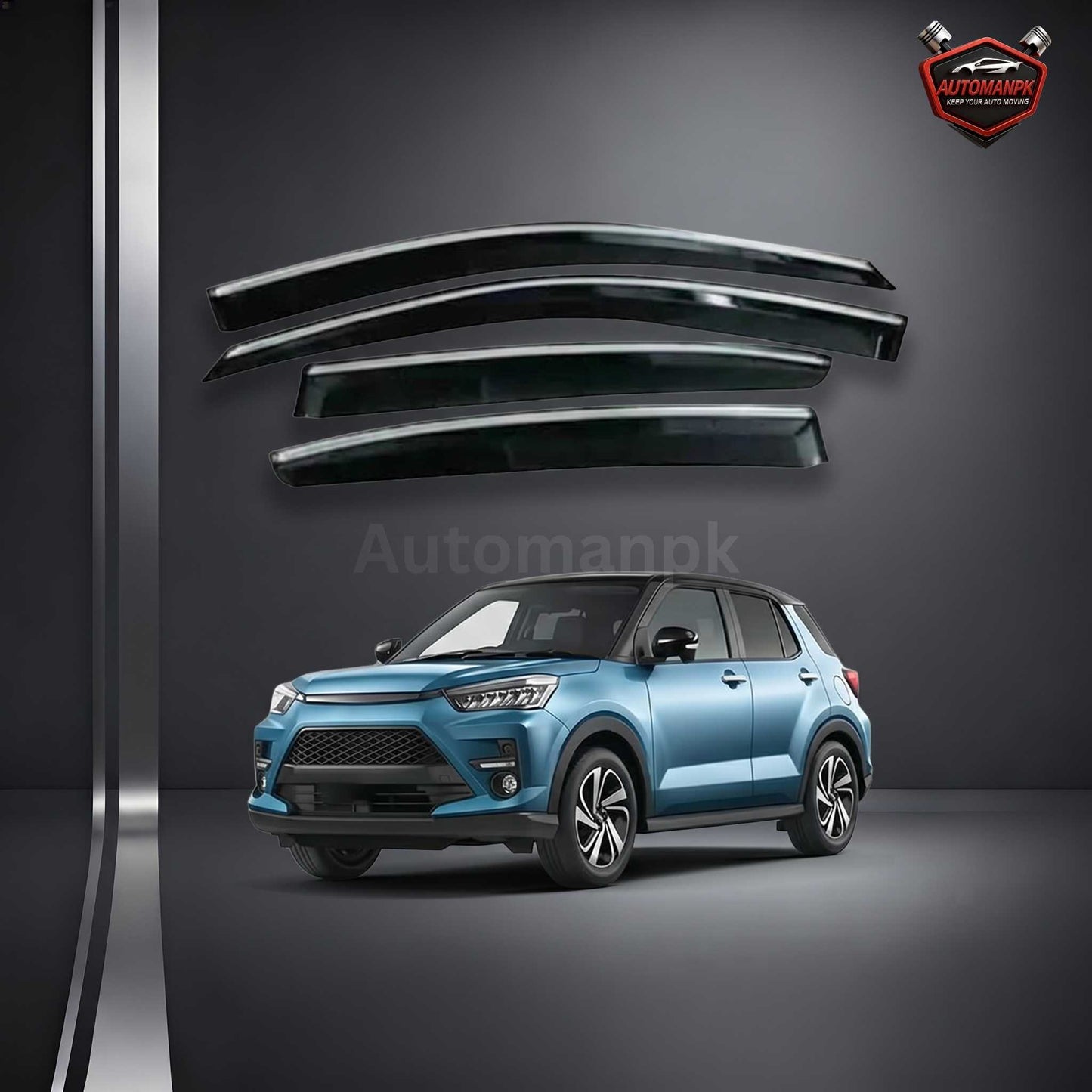 Toyota Raize Air Press Sun Visor / Door Visor – Wind Deflector (Set of 4)