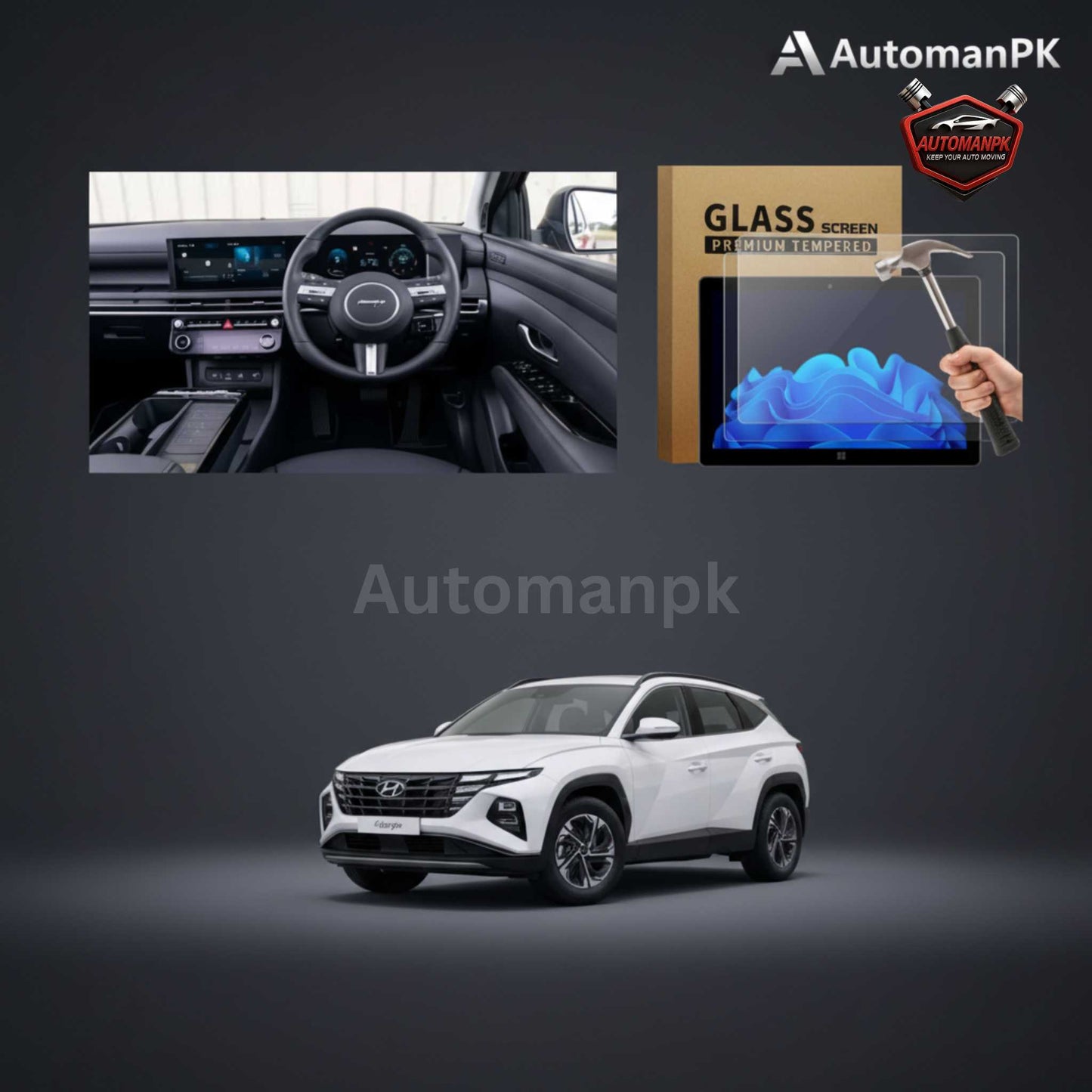 Hyundai Tucson New Model Infotainment Screen Tempered Glass Protector – Premium Screen Guard