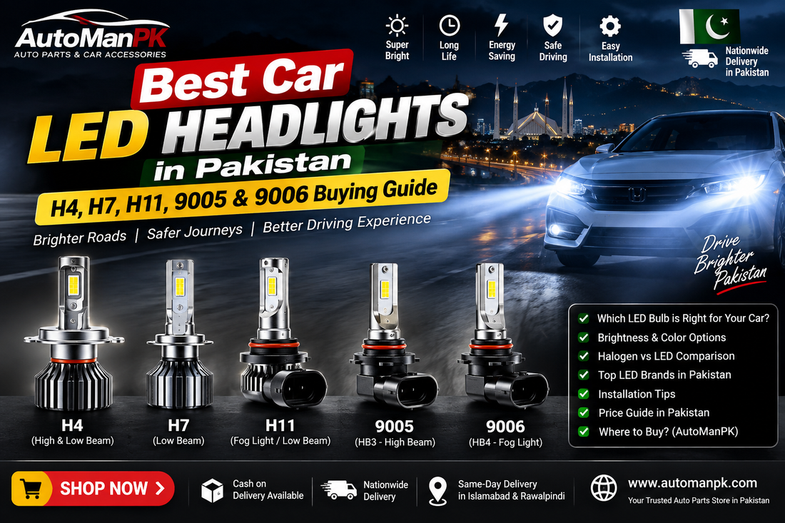 Best Car LED Headlights in Pakistan: H4, H7, H11, 9005 & 9006 Buying Guide