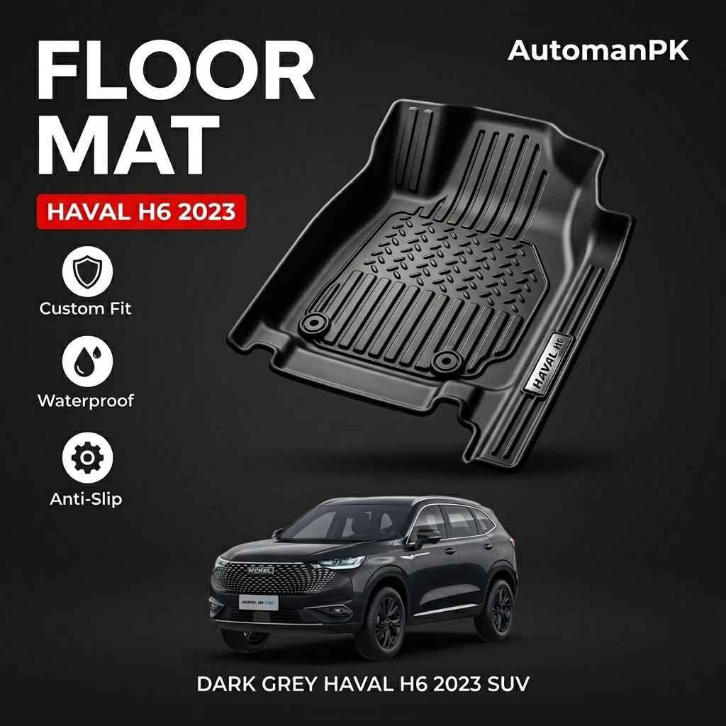 Haval H6 2023 TPE Floor Mats – Custom Fit – Waterproof – Anti-Slip – Full Set