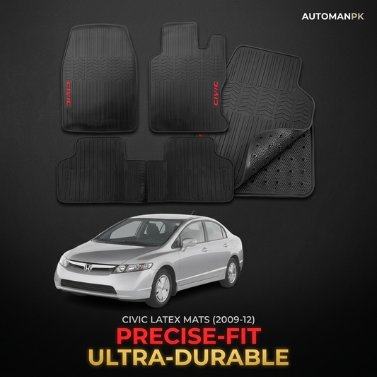 Honda Civic 2006-2009 Latex Rubber Floor Mats – Premium Protection in Pakistan