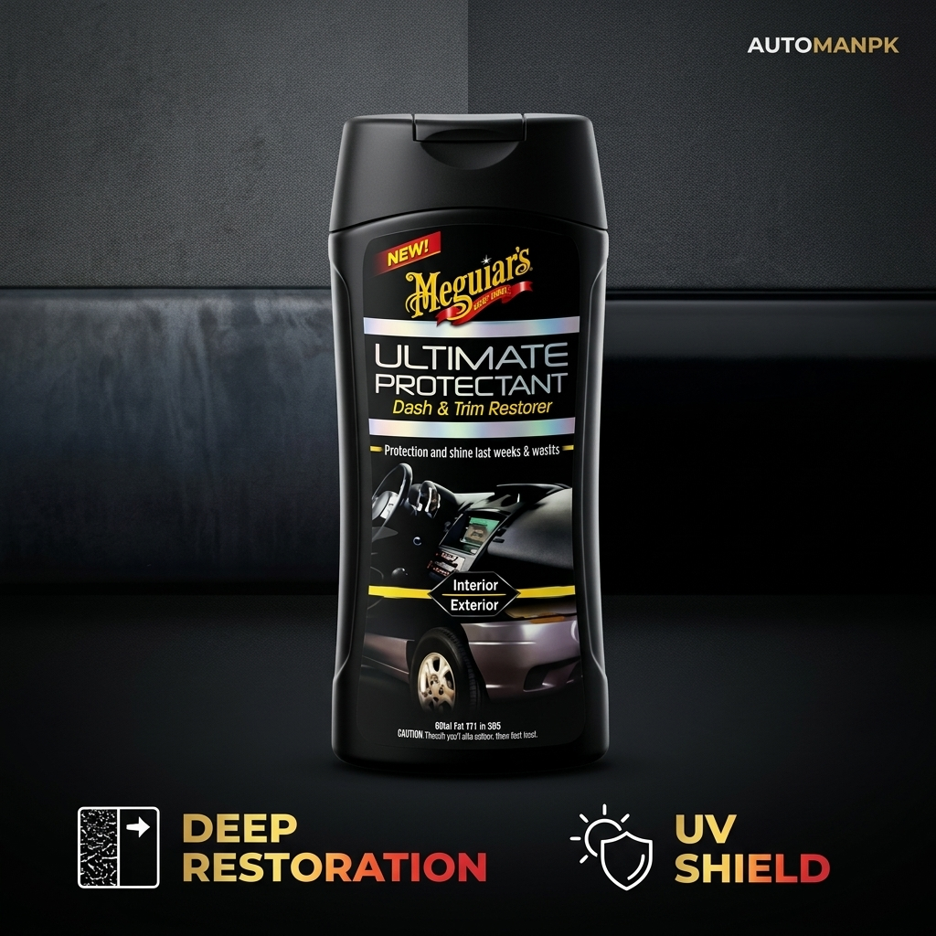 Meguiar's Ultimate Protectant bottle on a dark background