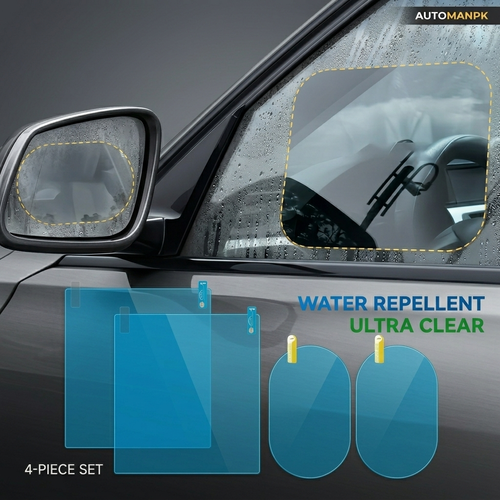 Universal Anti Rain Film – 2 Pcs Side Mirror + 2 Pcs Door
