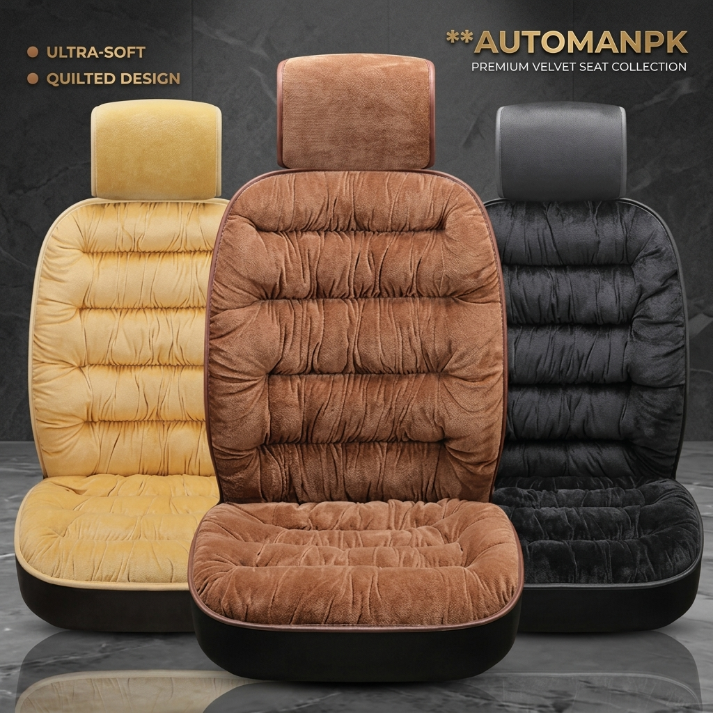 Premium Plush Car Seat Comforter Cushion – Universal 1 Pc | All-Season Thermal | Ultra-Soft Velvet | AutoManPK