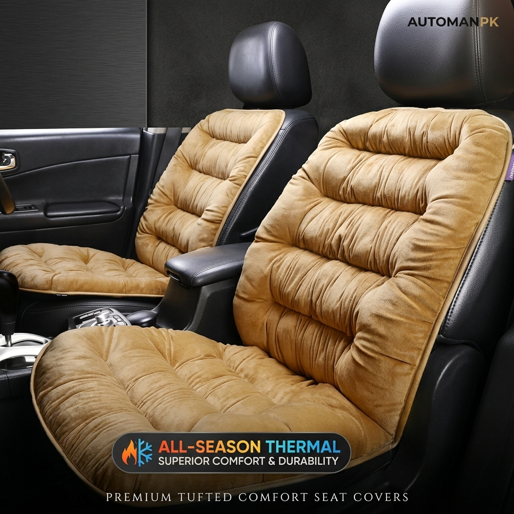 Premium Plush Car Seat Comforter Cushion – Universal 1 Pc | All-Season Thermal | Ultra-Soft Velvet | AutoManPK